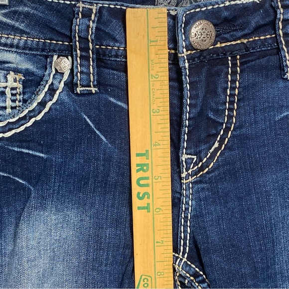 Silver Jeans Aiko Flap Skinny White Thick Stitch Dark Stretch; Women’s 27W 31L - Picture 10 of 16